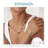 ENFASHION Resin Oval Chunky Bracelets For Women Big Chain Bracelet Gold Color Stainless Steel Pulseras Fashion Jewellery B2179 210609