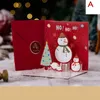 3d pop up jul hälsning kort med kuvert klistermärke Santa Claus renar snögubbe stereo välsignelse kort xmas semester fest inbjudningar vykort