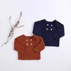 Boys Girls Clothing Sets Autumn Baby Knitted Suit Sweaters Coats + PP Shorts Trousers Handsome Gentleman 210429