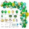 Balony Zwierząt Garland Kit Jungle Safari Theme Party Supplies Favors Dla Dzieci Boys Birthday Party Baby Shower Dekoracje 211015