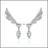 Andere oorbellen sieraden modieuze paardenoog Angel Wing 925 Sterling Sier Studs vrouwelijke oor G26 Drop levering 2021 LWFVH