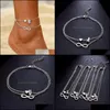 Anklets Boho Initial Anklet Heart Infinity Sier Color Ankle Bracelet On Leg Chain 26 Letter For Women Beach Foot Jewelry Drop Delivery 2021