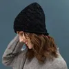 Cappello invernale europeo e americano addensato caldo mohair twist lavorato a maglia tinta unita pullover berretto/berretti con teschio Oliv22