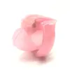 ピンクのHT V4スーパー小さな男性の貞操キャプス4ペニスリングプラスチックコックケージペニスボンデージフェチ純正ベルト成体セックスグッズS0825