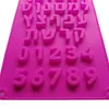 Stampi da forno a alfabeto ebraico silicone torta di lettere araba Numeri di cioccolato fondente stampo forma di decorazione di compleanno 1030237