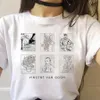 T-shirt das mulheres pretas engraçadas de Harajuku e desenho branco David impressão de manga curta moda mulheres bonito o-pescoço casual tops te