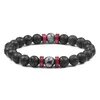 Strand Beaded Strands Black Lava Stone Bracelets&Bangles Natural Matte Moonstone Tibetan Buddha Charm Man Bracelet Fashion Trendy Women