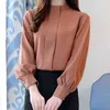 Camicia moda donna camicette taglie forti camicetta sottile per abbigliamento da ufficio top a maniche lunghe in chiffon Blusas D208 30 210512