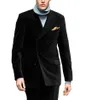 Pomarańczowy aksamitny garnitur kurtka 2-częściowy podwójne breasted Groom smokedos Slim Fit Wedding Garnitury (Blazer + spodnie) Blazers