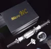 Mini Small Nector Collector Kit Rökning Micro NC Kits Hookahs 10mm Joint With Titanium Nail Glass Tip Dabber Reclaim Straw Box