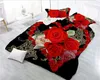 3D Rose Rouge Literie Ensemble Fleur De Lin Double Drap De Lit Roi Couette Housse De Couette Draps Taie D'oreiller 4pcs / set Home Textile Beauté 201102