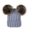 Kapaklar Şapka 2021 Ponpon Bebek Doğan Bebek Kız Erkek Yün Örme Kap Bobble Tığ Strochet Sıkı Top Şapka Kış Sıcak Aksesuarları