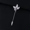 Crystal Leaf Fashion European och American Unisex High-end Micro-Inlaid Gem Pin Brosch Elegant tillbehör