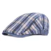 Good Quality Summer Fashion Cotton Plaid Newsboy Cap Casual Flat Driving Golf Cabbie Caps Casual Ivy Hat for Women Men Unisex253b