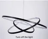 60 CM 80 cm 100 cm Nowoczesne światła wisiorek do salonu jadalni koło pierścienie Akrylowe aluminiowe korpus LED Lampy sufitowe Lampy