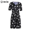 Robe d'été de maternité sexy pour femmes enceintes Chic Plus Taille Vêtements de grossesse Floral Bow Lâche Dobby Robe à manches mi-longues Q0713