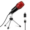 Mikrofon Cardioid typu Cardioid typu C z diodą LED do nagrywania instrumentu wideo Andriodios PC MIC dla karaoke Mobile Voice over zoom