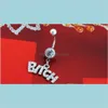 Silverpink Sexy Crystal Body Ricing Surgical Belly Ring Biżuteria batonika FGJAT Bell Rings AjHpd