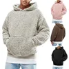 Winter Men Warm Faux Fur Teddy Bear Hoodie Hooded Sweatshirt Tops Pullover Casual Men Hooded Baggy Sweatshirt Coat Putwear Y0804