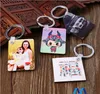 Blank Sublimation Rectangle hardboard Keychain DIY Printing MDF Wooden Keychains Promotional Gift Accessories heat transfer key chains