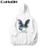 CnHnOH Männer Hip Hop Sweatshirt Hoodie Schmetterling Streetwear Harajuku Pullover Hoodie Baumwolle Fleece Winter Herbst Schwarz Hoodie 211106