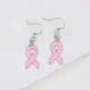 New Arrival Wholesale Pink Ribbon Drop Dangle Earring Breast Cancer Awareness Earrings For Women Jewelry Gifts Bijoux