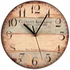 Pared relojes de madera Breve diseño Silent Home Cafe Office Decor para la cocina Art Grande 23 cm 211103