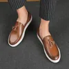 Zapatos italianos Casual s Slip on Formal Luxury Shoes Dress Men Mocasines Mocasines Zapatos de conducción de cuero genuino Tamaño grande 4647