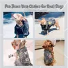 Pet Vests Dogs Denim Jacket Dog Apparel Hoodies Puppy Jackets for Small Medium Pets Clothes Doggy Chihuahua Yorkies Blue XXL A156