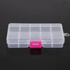 Förvaringslådor Bins 10 galler 5 Färg Välj justerbara smycken pärlor Piller Nail Art Tips Box Case Hård transparent plastverktyg