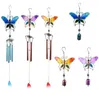 Butterfly Wind Chimes Trädgårdsdekoration Metall Vindklocka för Inomhus Utomhus Uteplats Balkong Hängen Hantverksdekor Semesterpresent