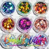 Toptan Holografik Çiviler Glitter Sequins DIY Nail Art Renkli Çokgen Desen Sparkle Gevrek Lazer Tırnak Dekor Manikür İpuçları Charms