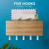 Крюки Rails Japan Style Wooden 5-Hooks Strachs Multifuncation Home Organizer держатель настенных настенных настенных ударов и