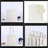 Pouches, Packaging & Display Jewelry Drop Delivery 2021 5Pcs Canvas Bag Reusable Shopping Grocery Tote Bags Cotton Cloth Handbags Women Custo