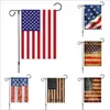 30 * 45cm Banner Flaggor Amerikanska trädgården Flagga Två Styley Independence Day Flagga Linne Utomhus juli 4 Memorial Garden Flags JJA139