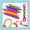 Favor de eventos Festive Festive Supplies Home Gardenkid Color Bellows Sensorial Fun Decompression Toys Stretch Tube Funny Telescópica Deli Drop Toy