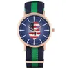 Horloges Dames Rose Golden Case Quartz Kijk Charmant Dollar Muntsymbool met Amerikaanse Vlag voor Vrouwelijke Nylon Strap