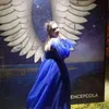 Lorie Blue Prom Dresses Long Puffy Sleeve Tule Backless Formal Avond Party Jurken Beauty Pageant Jurken Custom Made 210719