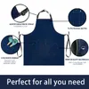 Delantales de cocina delantal de mezclilla hombres mujeres con bolsillo Chefs cocina ajustable hornear negro azul Simple uniforme a prueba de agua Dropship319b