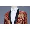 Mens glänsande röd sequin en knapp blazer jacka nattklubb parti bröllop kostym blazer män middag party scen sångare blazer hombre 210522