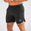 Sommar fitness shorts män gym shorts professionell bodybuilding varumärke kläder joggers träning snabb torr svett shorts 210421