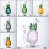 Bong a forma di ananas unico 7 pollici Narghilè Recycler Olio di vetro spesso Dab Rigs 14mm Giunto femminile Fab Egg Bubbler Tubi d'acqua con ciotola