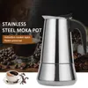 1 шт. Из нержавеющей стали Moka Cost Европейский кофейник электрический кофеварка индукционная плита открытый пламя общее кофеварка Moka Pot 210330