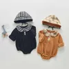 Baby Boy Girl Clothes Onesies Winter Korean born Overalls Kids Long-Sleeved Romper Bag Fart Year'S Costumes 210625