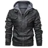 Hommes automne veste en cuir à capuche moto veste Pu Faux cuir mode Punk Style veste mâle décontracté automne cuir manteau