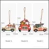 Christmas Decorations Festive & Party Supplies Home Garden Tree Hanging Ornaments Wooden Car Pendant Year Gifts Xmas Aessories Kdjk2109 Drop
