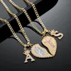 Chains 18k Gold Plated VIRGIN MARY HEART & CHRIST "TE AMO" Split Pendant Necklace With Crown Initial Letters VIRGEN DE GUADALUPE