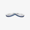 100% Стерлингового Серебра 925 пробы, вневременное желание, сверкающее синее кольцо для женщин, свадебные обручальные кольца, модные ювелирные изделия243Q