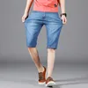 Mäns Jeans 2021 Sommar Ungdom Monterad Straight Denim Shorts Classic Brand Clothing Tunn Stretch Fashion Casual