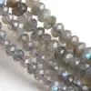 Naturlig facetterad grå labradorite sten Rondelle spacer lösa pärlor för smycken gör 3x5mm 4x7mm DIY armband halsband 15 tum